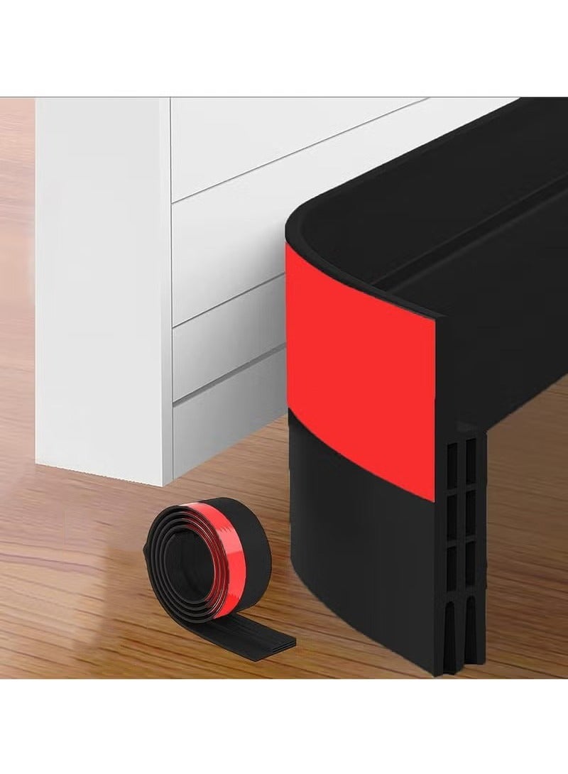 HOMESTAR 2 Pack Door Draft Stopper, Bottom Seal for Exterior & Interior Doors Blocker Insects Dust Noise and Weather Stripping 2”W x 39”L - Image 1