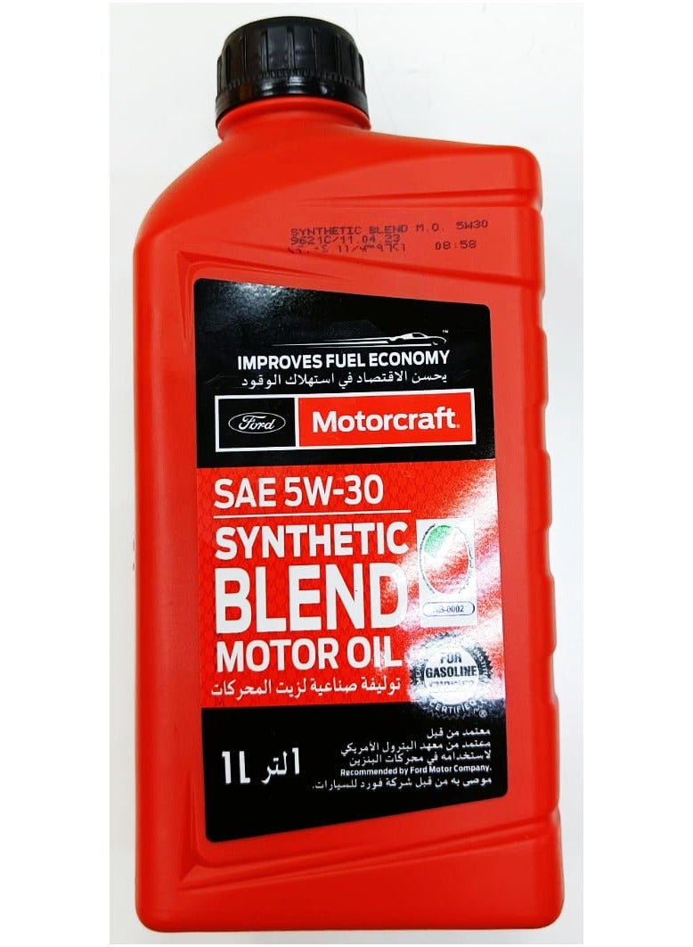 Motorcraft Ford Motorcraft SAE 5W-30 SYNTHETIC BLEND MOTOR OIL - 1L - Image 1