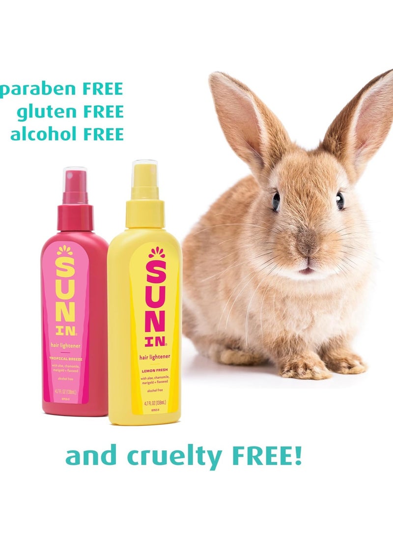Sun In Hair Lightener Spray Lemon Fresh, Enriched With The Natural Botanicals Aloe, Chamomile, Marigold and Flaxseed, Alcohol Free, Lemon Fresh Scent, 138 ML