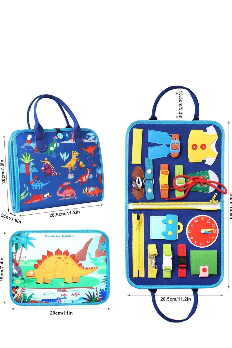 لوحة نشاط تعليمية للأطفال بعمر 1 و2 و3 و4 سنوات، لوحة نشاط مونتيسوري الحسية، ألعاب تعلم المهارات الحركية الدقيقة لمرحلة ما قبل المدرسة للأولاد والبنات، ألعاب أطفال رائعة لون (ازرق) - Image 2