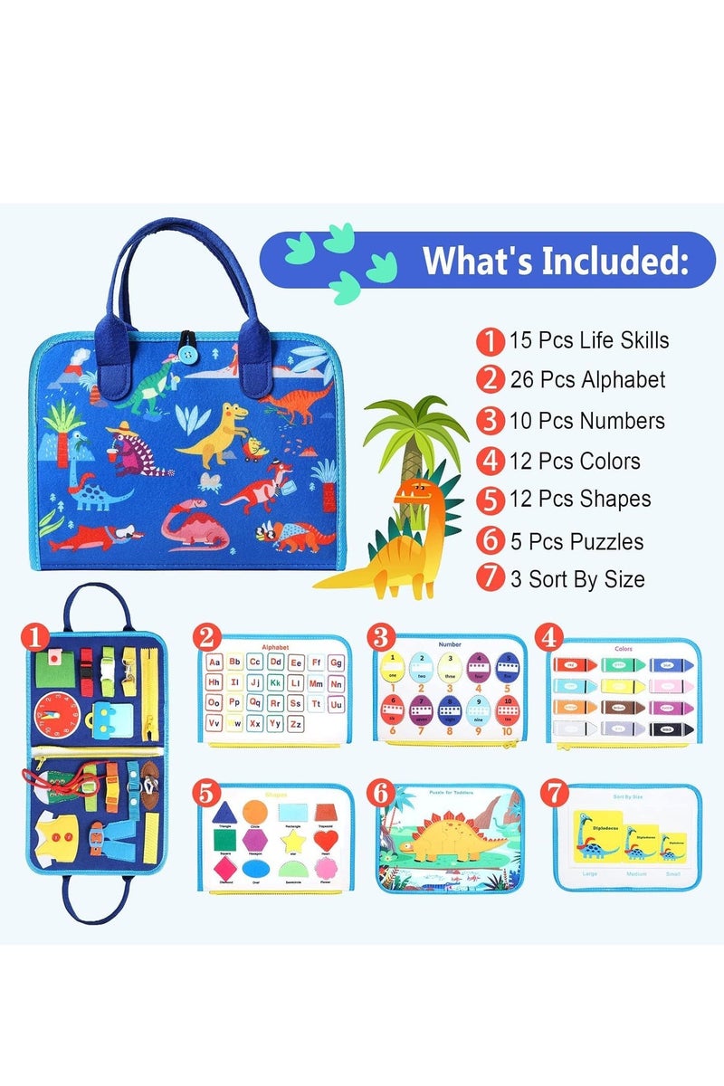 لوحة نشاط تعليمية للأطفال بعمر 1 و2 و3 و4 سنوات، لوحة نشاط مونتيسوري الحسية، ألعاب تعلم المهارات الحركية الدقيقة لمرحلة ما قبل المدرسة للأولاد والبنات، ألعاب أطفال رائعة لون (ازرق) - Image 4