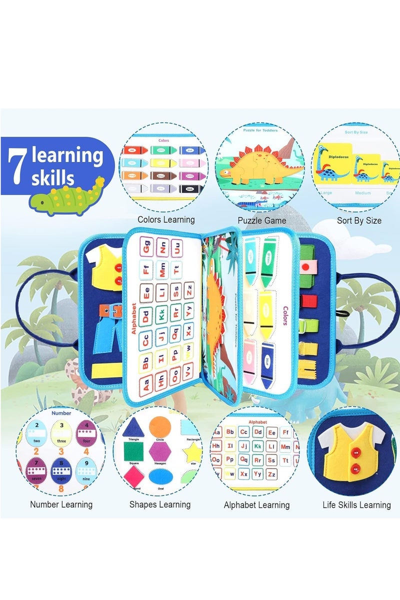 لوحة نشاط تعليمية للأطفال بعمر 1 و2 و3 و4 سنوات، لوحة نشاط مونتيسوري الحسية، ألعاب تعلم المهارات الحركية الدقيقة لمرحلة ما قبل المدرسة للأولاد والبنات، ألعاب أطفال رائعة لون (ازرق) - Image 5