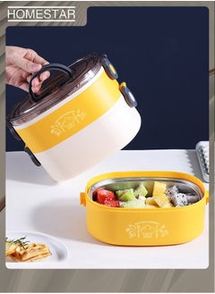 HOMESTAR Double Layer  Stainless Steel Fast Food Cup Portable Bento Box for Home School Dormitory Dining Room  - Image 2