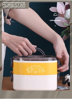HOMESTAR Double Layer  Stainless Steel Fast Food Cup Portable Bento Box for Home School Dormitory Dining Room  - Image 3