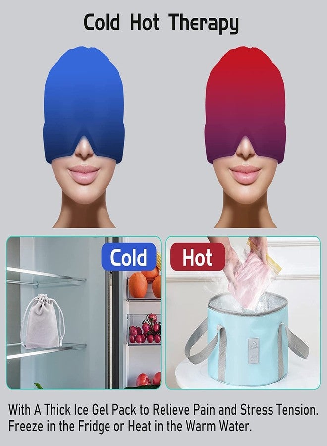 Tusig® Migraine Relief Cap, Headache Relief Cap, Cold Therapy Migraine Relief Cap/Migraine Ice Head Wrap Ice Pack Mask, Cold Compress Headache and Migraine Relief Cap for Tension, Sinus & Stress - Image 4