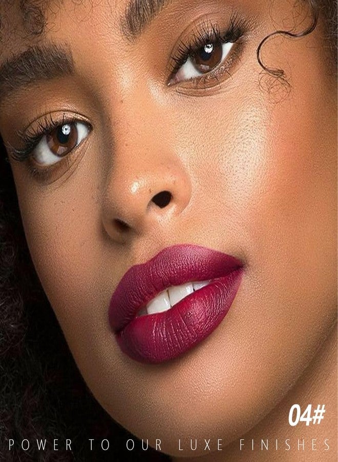 HHLTOH Dark Red Matte Lipstick - Lip Crayon & Face Paint Stick for Women, Smooth Pigmented Everyday Wear, Younger-Looking Lip Makeup, Labial con color para uso diario 04 - Image 2