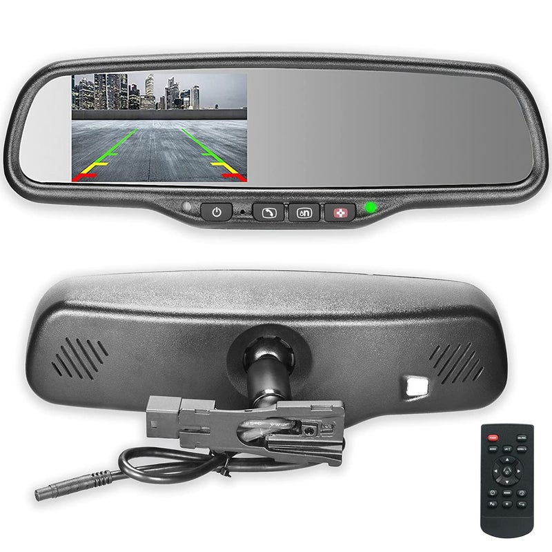 Master Tailgaters 105 OEM Rear View Mirror with 43 LCD Screen OnStar Buttons for Existing Wiring Rearview Universal Fit Auto Adjusting Brightness LCD Anti Glare Full Mirror Replacement - Image 2