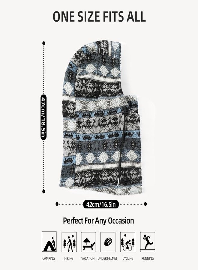 MVPTOO Balaclava Fleece Ski Mask for Men Women Winter Face Masks Windproof Hooded Scarf Cold Weather Hat Neck Warmer(Black), Dark Cerulean, One size - Image 5