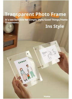 JiFENG 5-inch Acrylic Logo Stand, Desktop Menu Display Stand Transparent Photo Frame For Desktop Display  - Image 2