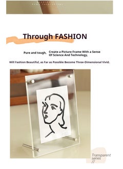 JiFENG 5-inch Acrylic Logo Stand, Desktop Menu Display Stand Transparent Photo Frame For Desktop Display  - Image 3