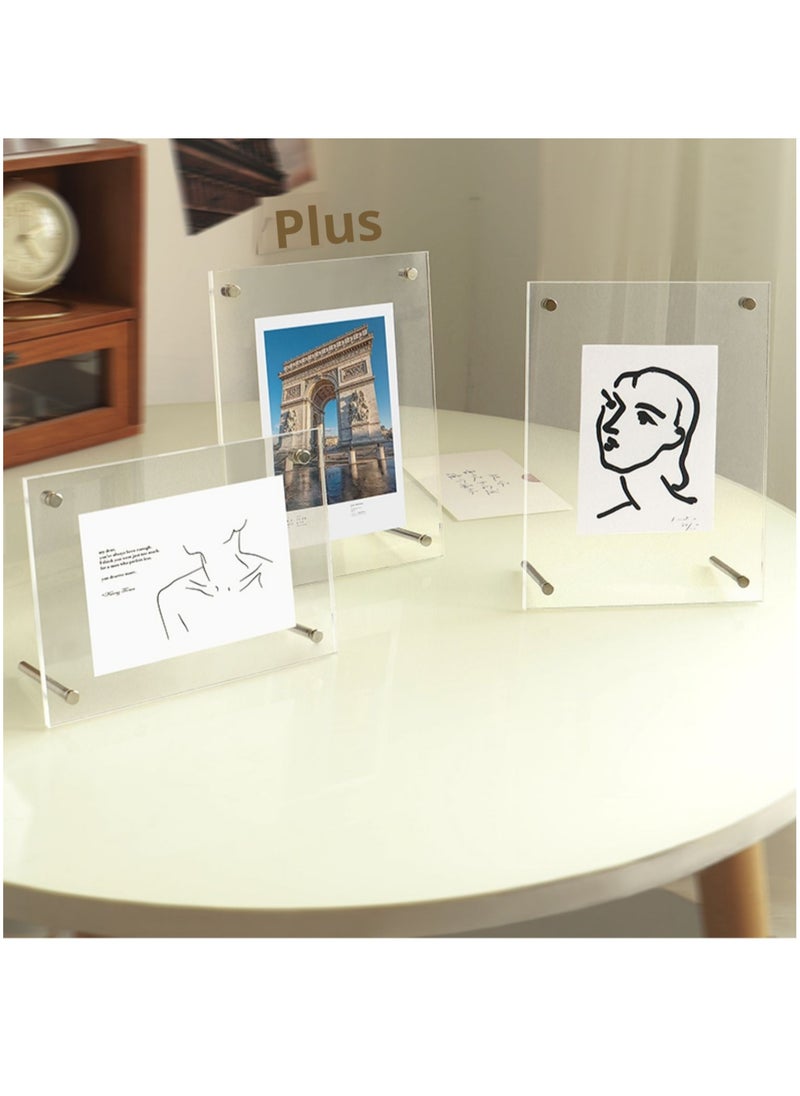JiFENG - 5-inch Acrylic Logo Stand, Desktop Menu Display Stand Transparent Photo Frame For Desktop Display - Image 1