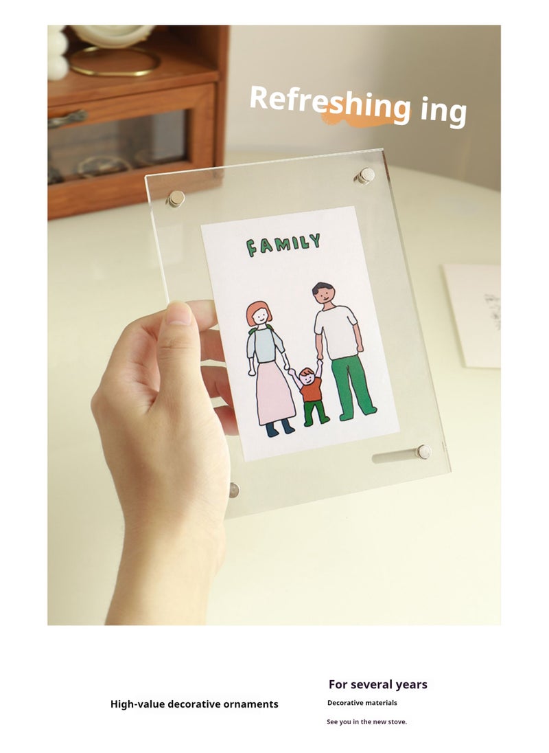 JiFENG - 5-inch Acrylic Logo Stand, Desktop Menu Display Stand Transparent Photo Frame For Desktop Display - Image 1