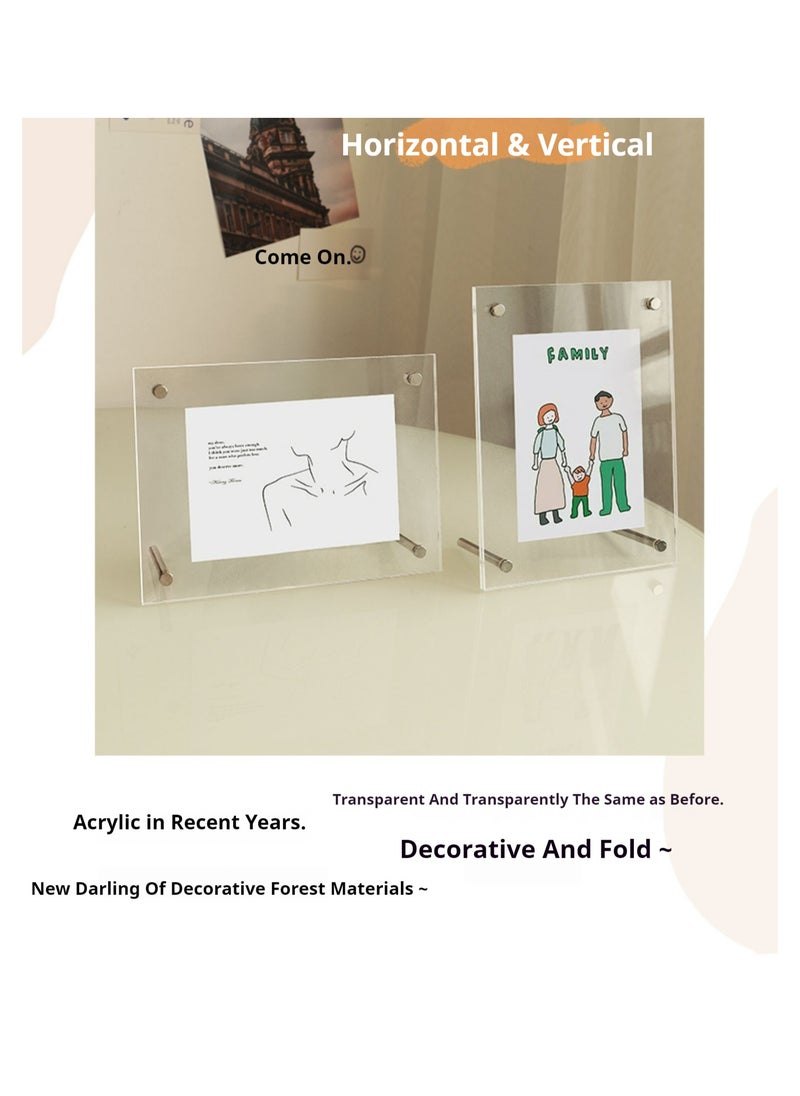 JiFENG - 5-inch Acrylic Logo Stand, Desktop Menu Display Stand Transparent Photo Frame For Desktop Display - Image 1