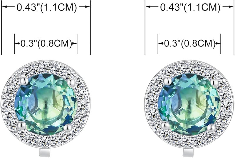 YOQUCOL 8MM Cubic Zirconia Crystal Clip On Stud Earrings Round Non Pierced Earrings for Women - Image 2