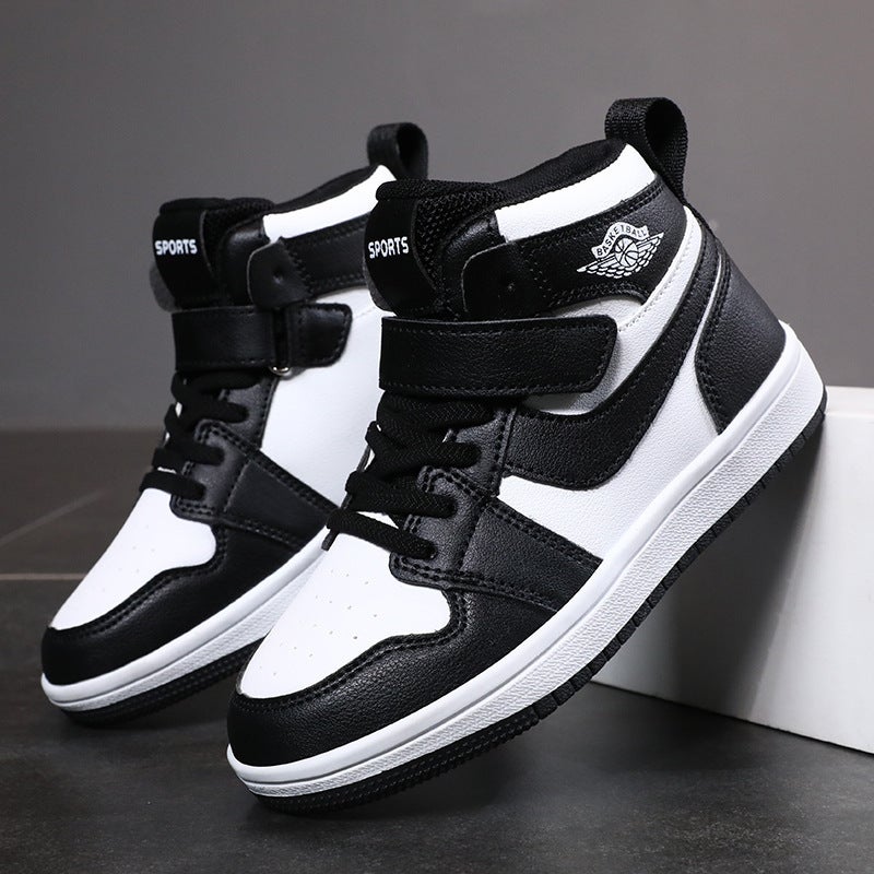 Board Shoes Boys' Trendy Shoes 2024 Trendy Shoes Casual Shoes Street Dance Shoes Student Small Board Shoes New High-Top Children - Image 1