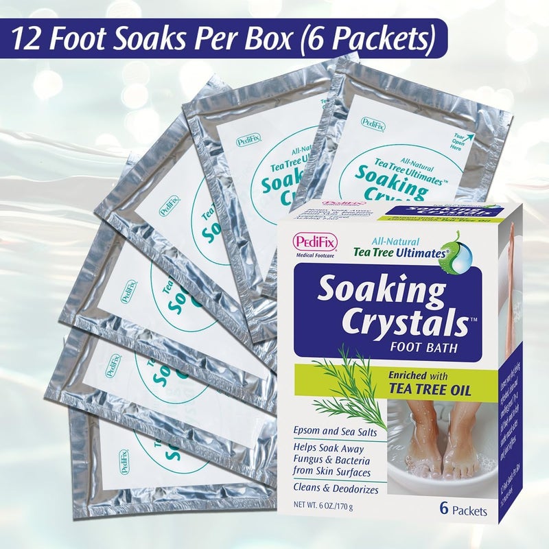 PediFix Soaking Crystals Foot Bath with Tea Tree Oil - 6 Packets of 1 oz Each - Image 5