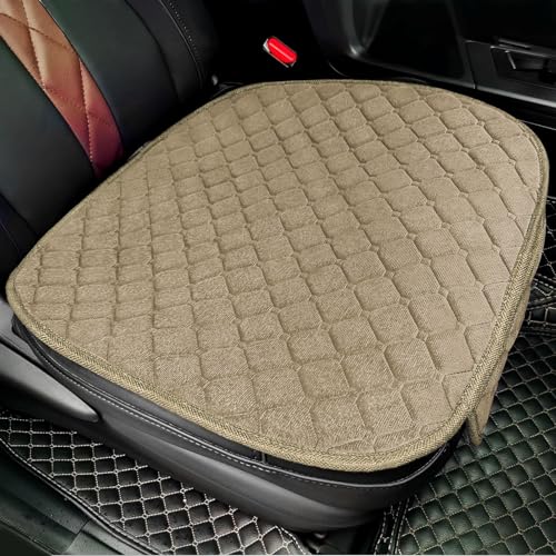 surpassme 2pc Comfortable Car Seat Covers Universal Front Seat Covers for Car Accessories with Storage Pockets Padded Car Interior Covers for Automotive SUV Truck and VanKhaki - Image 3
