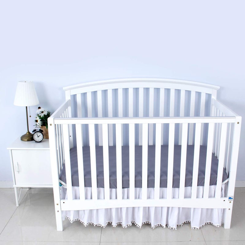 Biloban Crib Sheets Fitted, 2 Pack Crib Sheet Fits for Standard Crib Mattress, Neutral Toddler Bed Sheets for Baby Boys and Girl, Grey & White, 52”X 28” - Image 3