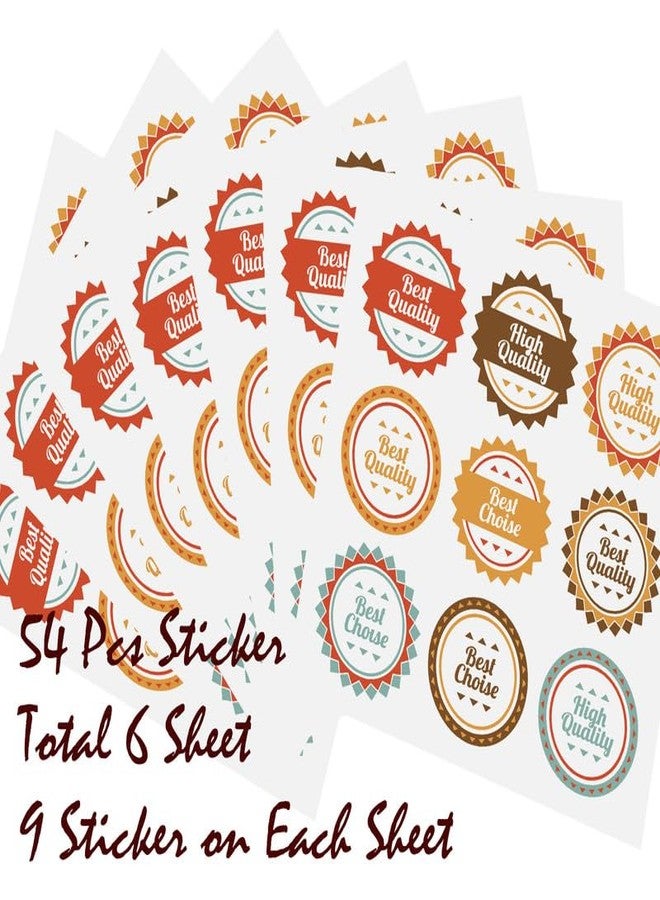 SLGIFT Vinyl Best-Quality Theme Sticker, Self-Adhesive Vinyl Stickers, 54 Pieces, 2 x 2 Inches Round Sticker, 9 Unique Designs, R010 - Image 4