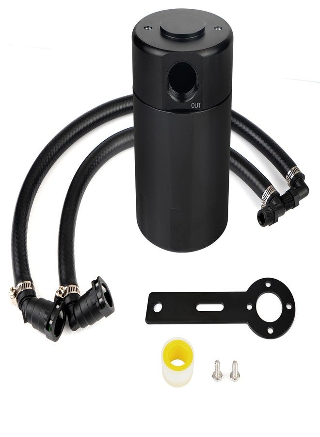 BHB Upgraded Baffled Oil Catch Can Oil Separator Kit Aluminum With NBR HOSE Compatible with Ram TRX 6.2L SC 2021-2023 Passenger Side 3oz Black - Image 1