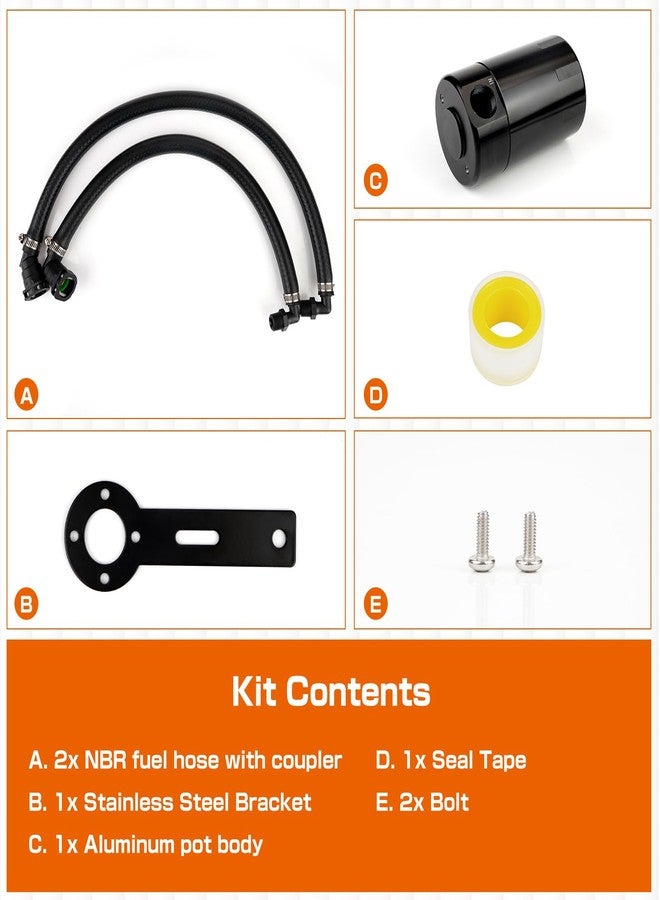 BHB Upgraded Baffled Oil Catch Can Oil Separator Kit Aluminum With NBR HOSE Compatible with Ram TRX 6.2L SC 2021-2023 Passenger Side 3oz Black - Image 3