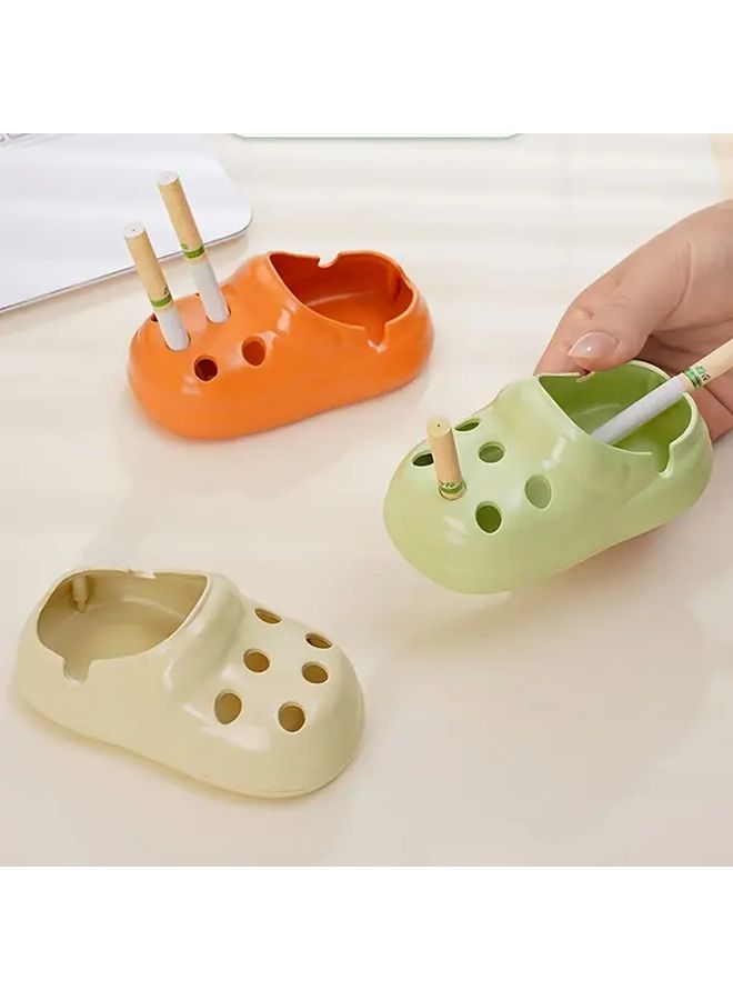 Black Flame Retardant PP Ashtray Heat Resistant Non Slip Base Cute Crocodile Design Home Office - Image 1