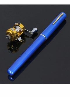 SYOSI Fishing Rod, Portable Mini Telescopic Pen Fish Rod Aluminum Alloy Pocket Fishing Rod Pole and Reel Combo Pen Shape Folded Fishing Rod with Reel Wheel for Outdoor River Lake Fishing, Blue  - Image 5