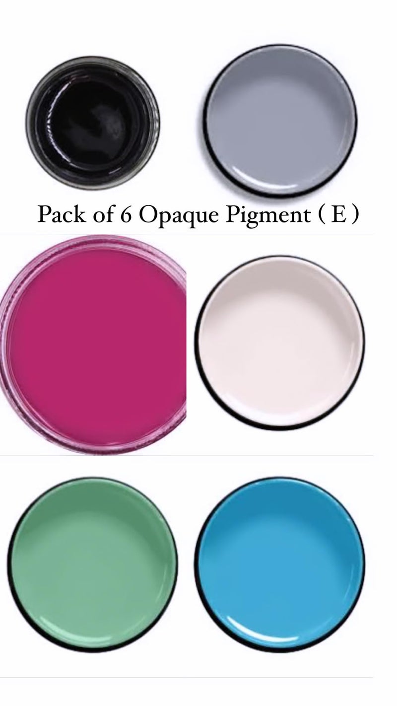 IRIKA Opaque Paste Pigment Resin Art Pigment Set - 6 Colors, 20g Each/Set of 6 Colors: Includes Light Gray, Pink, Black, White, Pale Blue, and Pista Green. - Image 2