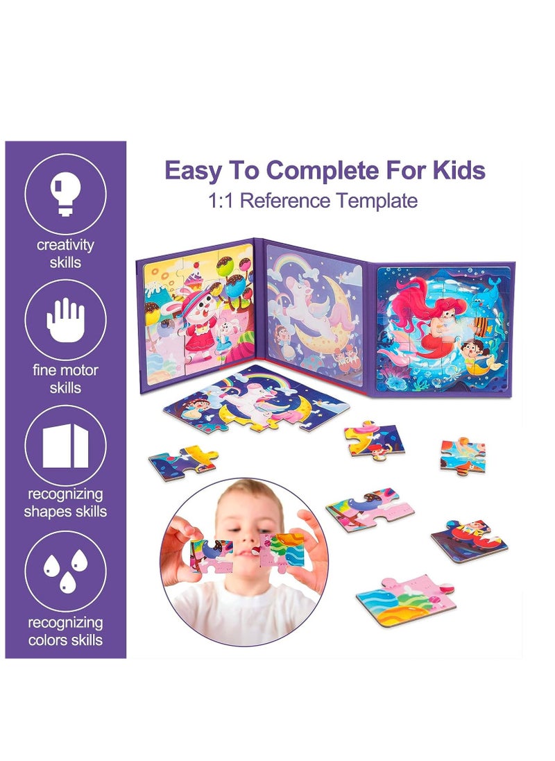 ألغاز مغناطيسية للأطفال من عمر 3 4 5 سنوات، ألغاز حورية البحر المحيطية 16-20-25 قطعة ألغاز، ألغاز حيوانات للأطفال، أنشطة سفر للسيارة، ألعاب سفر للأطفال - Image 5