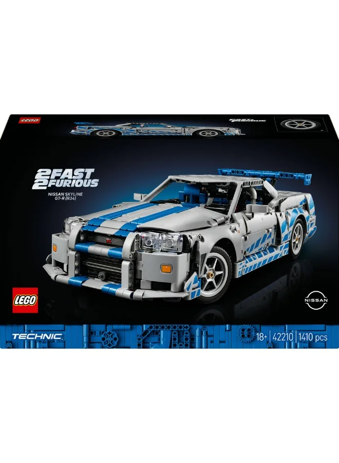 ليغو مجموعة نموذج سيارة 2 Fast 2 Furious Nissan Skyline GT-R (R34) 42210 من ليغو® Technic