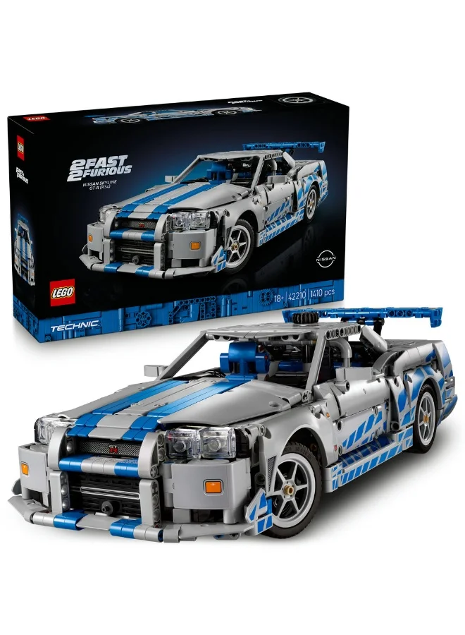 LEGO Technic 2 Fast 2 Furious Nissan Skyline Gt-R (R34) Car 42210 (Age 18+, 1410 Pieces)
