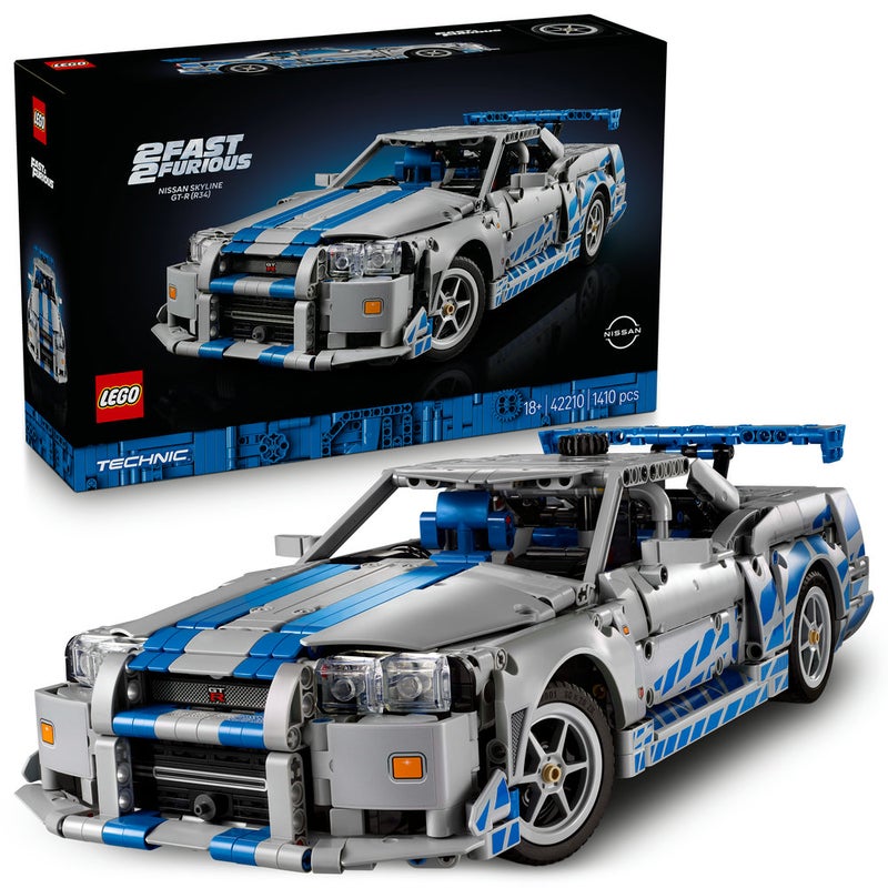 LEGO Technic 2 Fast 2 Furious Nissan Skyline Gt-R (R34) Car 42210 (Age 18+, 1410 Pieces) - Image 1