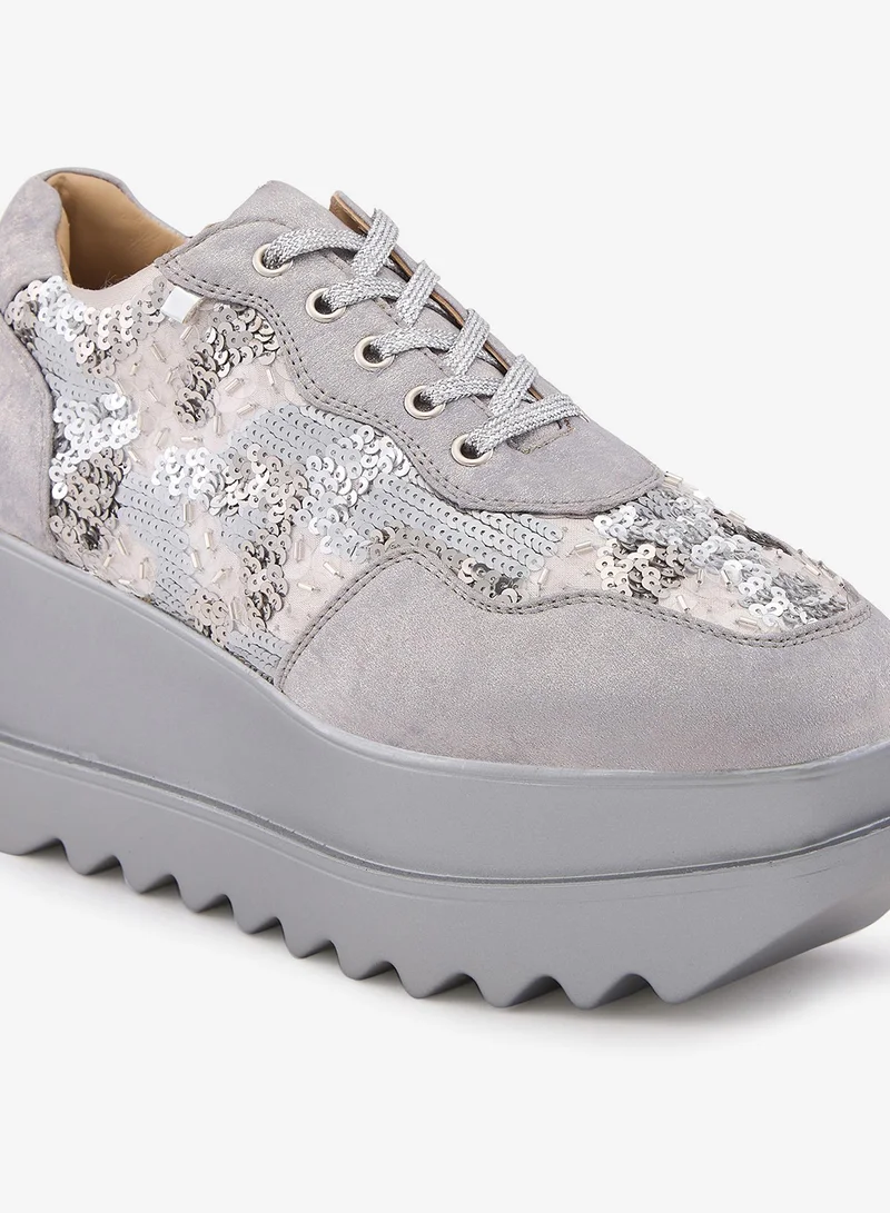 Anaar EUPHORIA Wedge Sneakers, Womens Festive, Special Occasion and Partywear Premium Shoes