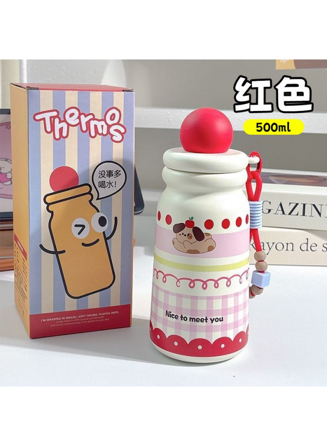 Cute And Fun Children's Thermos Cup For Girls, High-capacity Straw Thermos Water Cup, Cute And Portable Tea-water Separation Cup