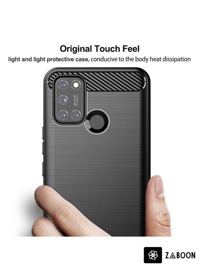 Zaboon Protective Case Cover For Realme 7i Brushed Texture Carbon Fiber TPU - Image 3