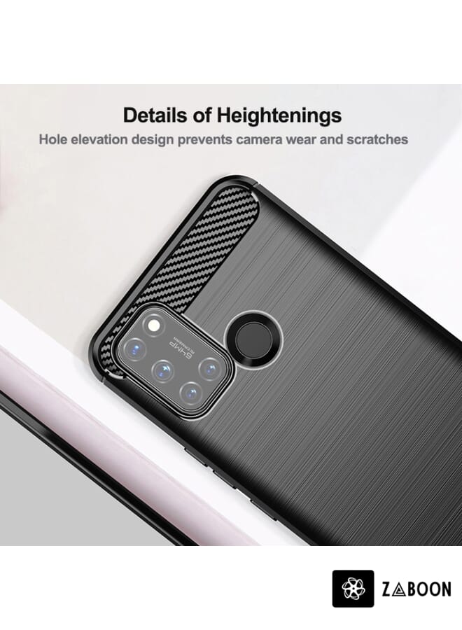 Zaboon Protective Case Cover For Realme 7i Brushed Texture Carbon Fiber TPU - Image 5
