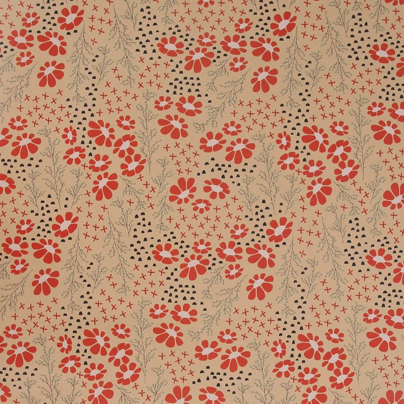 Aimyoo Kraft Floral Wrapping Paper Jumbo Roll, All Occasion Flower Gift Wrap Paper for Wedding Bridal Shower Birthday, 17 in x 60 ft - Image 2