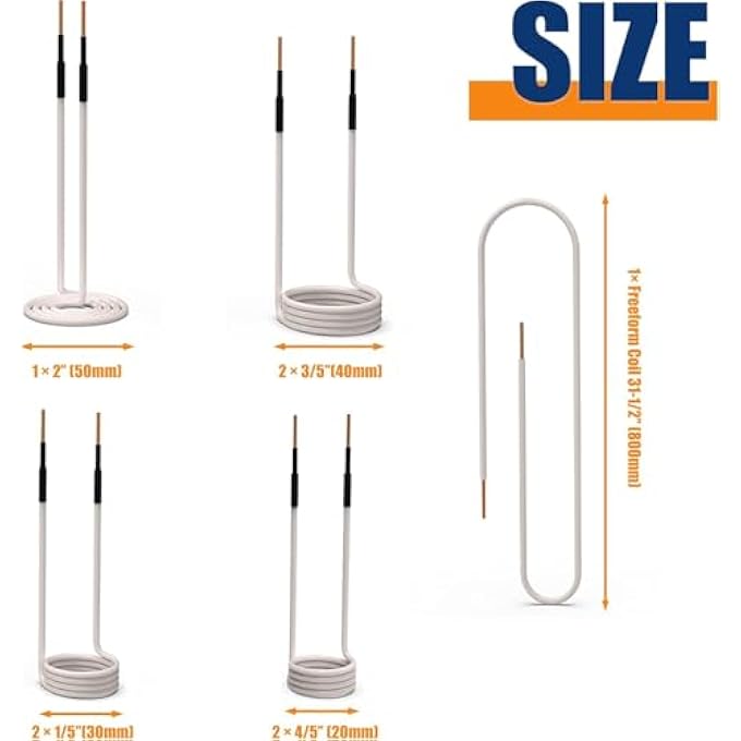 INDUCTION HEATER COIL KIT 8PCS MOST USED INDUCTION HEATER COILS WITH VARYING LENGTHS MAGNETIC HEAT RESISTANT INDUCTION HEATER TOOL WITH FLEXIBILITY AND LONG LIFESPAN FOR REMOVING RUSTY BOLTS AND NUTS - Image 3