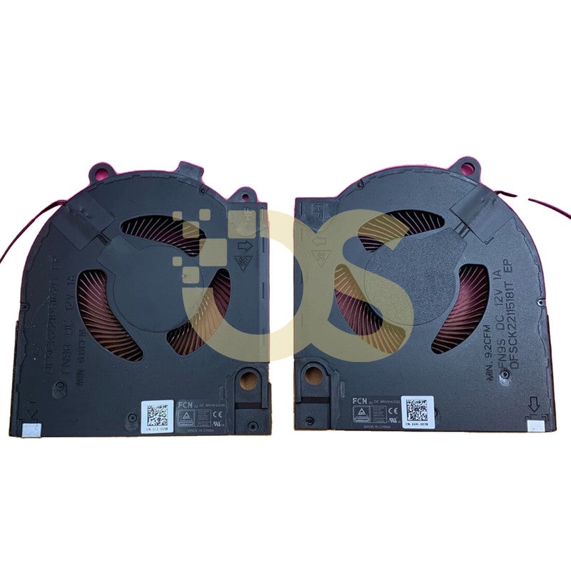 او اس مروحة معالج متوافقة مع Dell G15 5510 5511 5515 يسار + يمين 12 فولت من OS - Image 1