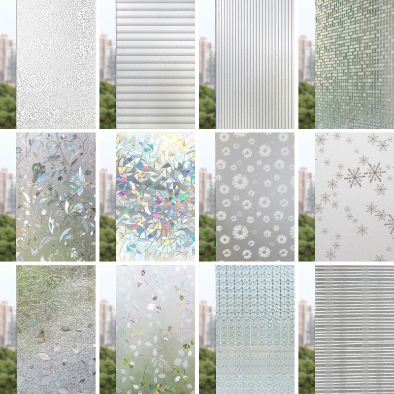 Electrostatic Glue-Free Glass Film Toilet Bathroom Window Anti-Peep Sunshade Transparent Window Grill Sticker A Generation Of Hair - Image 1