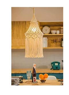 Excefore Macrame Lamp Shade Boho Hanging Pendant Light Cover Modern Office Bedroom Living Room Nursery Dorm Room Bohemian Home Decor  - Image 2