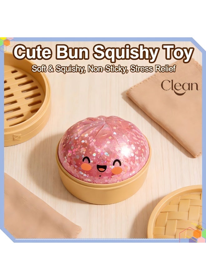 Clean Glitter Dumpling Squishy -  8Colors Dumplings Squishy Toy, More Surprises Giant Glitter Dumpling, Giant Dumpling Squishy, Mega Rainbow Dumplings, Cute Anxiety Relief Fidget Dumpling, Soft Squeeze Decompression Dough for Adults - Image 2