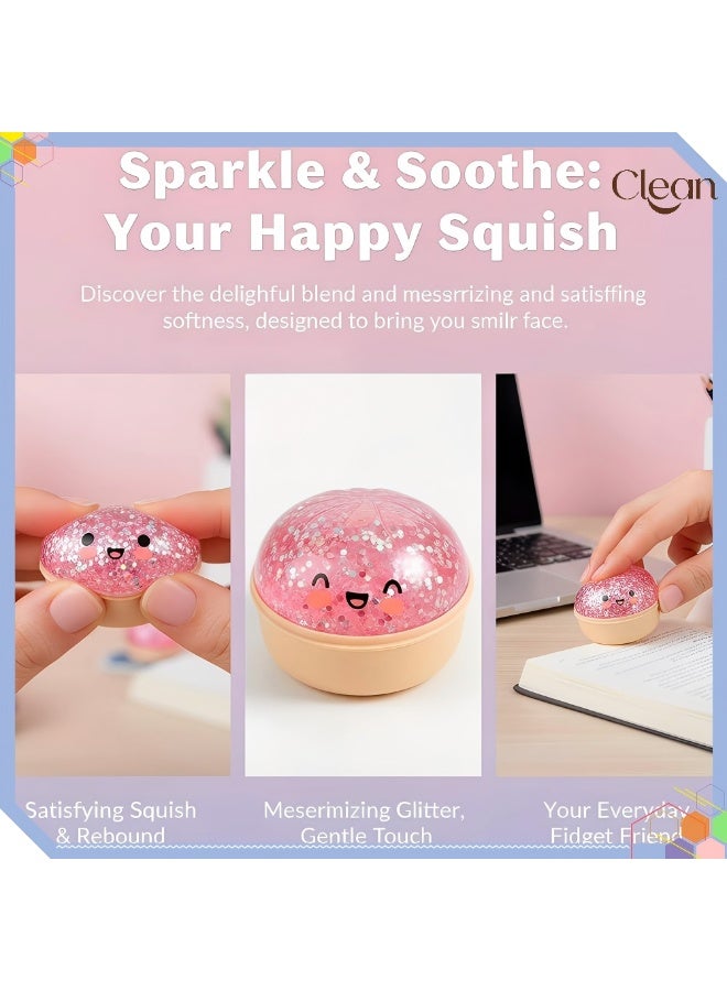 Clean Glitter Dumpling Squishy -  8Colors Dumplings Squishy Toy, More Surprises Giant Glitter Dumpling, Giant Dumpling Squishy, Mega Rainbow Dumplings, Cute Anxiety Relief Fidget Dumpling, Soft Squeeze Decompression Dough for Adults - Image 3