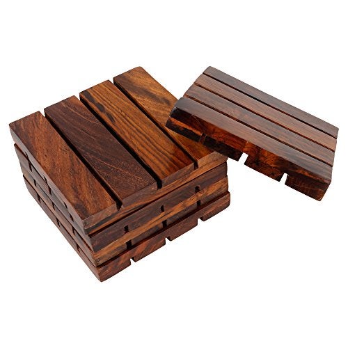 Craftland Wooden Coasters for hot/Cold Drink, Decorative Coaster Set for Dining/Tea/Coffee Table.(Set of 4) - Image 3
