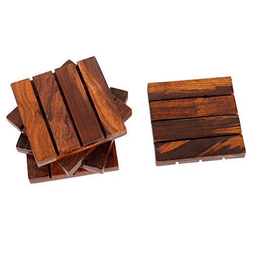 Craftland Wooden Coasters for hot/Cold Drink, Decorative Coaster Set for Dining/Tea/Coffee Table.(Set of 4) - Image 2