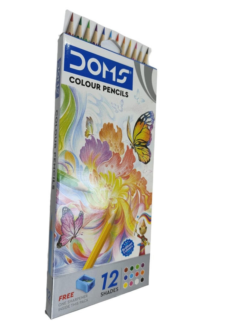 دومس أقلام تلوين كاملة الحجم من دومز 12 قطعة. أقلام تلوين بالحجم الكامل + قطعة واحدة. براية - Image 1