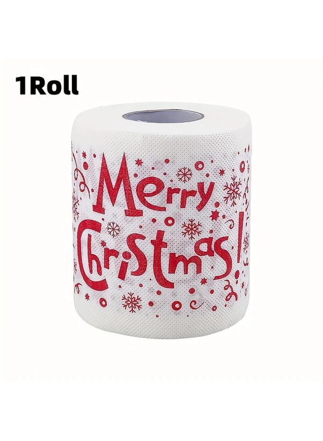Christmas Alphabet Toilet Paper Santa Claus Design For Holiday Bathroom Decoration - Image 1