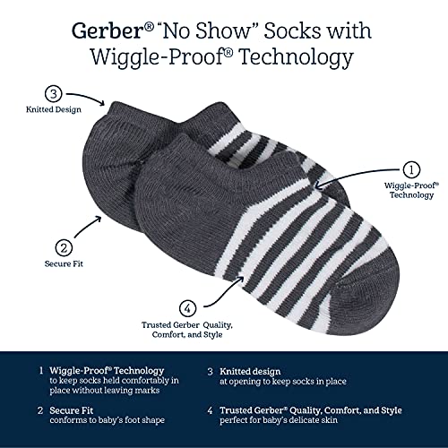 Gerber جوارب غير مرئية للأطفال الأولاد من جيربر، عبوة 8، بيضاء، 2-3T أمريكي - Image 3