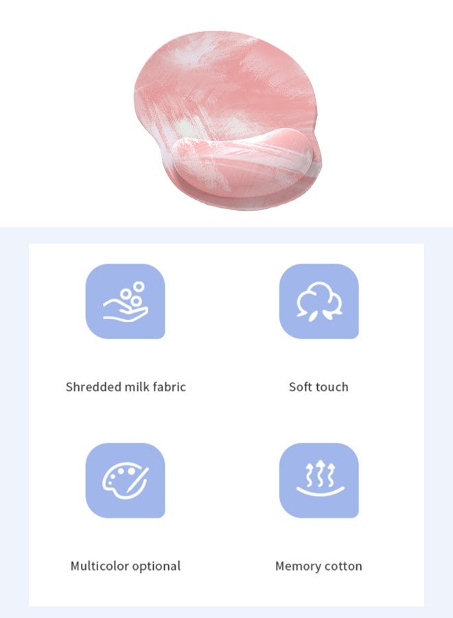 Mouse Pad with Wrist Rest, Comfortable Computer Mousepad with Gel Wrist Support Smooth Surface and Non-Slip PU Base for Pain Relief, Laptop, Office & Home (Pink) - Image 2