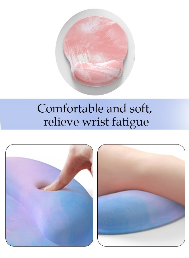 Mouse Pad with Wrist Rest, Comfortable Computer Mousepad with Gel Wrist Support Smooth Surface and Non-Slip PU Base for Pain Relief, Laptop, Office & Home (Pink) - Image 3